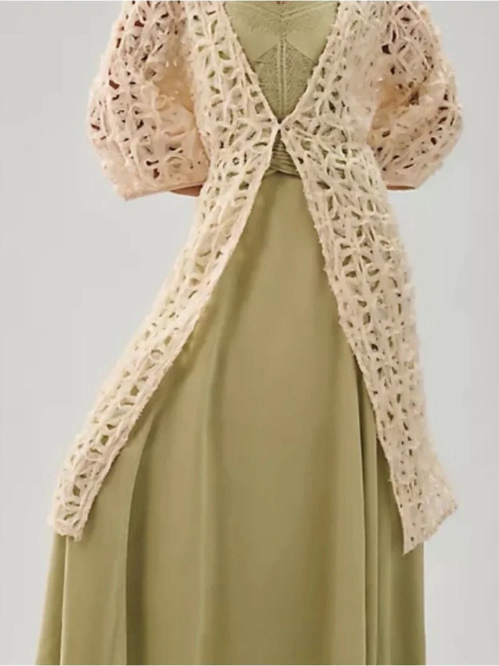 Anthropologie Maeve Cream Textured Cardigan One Size